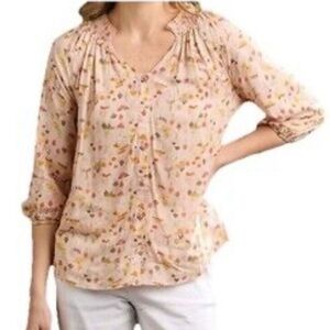 Wallpapher Mushroom Print Rayon Blouse Womens size XXL 2X NWT Mushroomcore